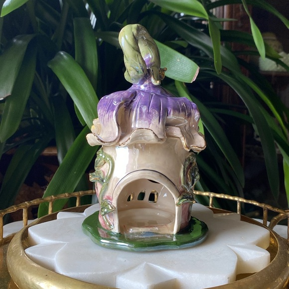 Heather Goldminc Fairy House Tea Light Candle Holder - 2001 Blue Sky Clayworks - Picture 4 of 11